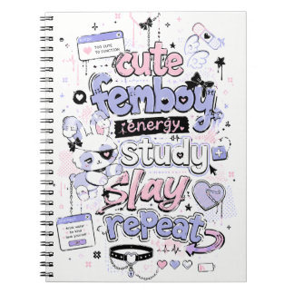 Cuaderno Energía Adorable de Femboy Estudia Mata Repite Pas