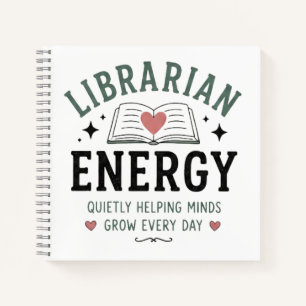 Cuaderno Energía de Bibliotecario Ayudando a las Mentes Cre