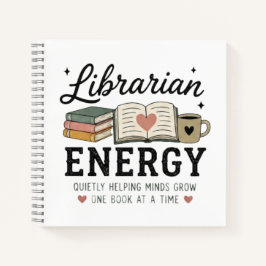Cuaderno Energía de Bibliotecario Ayudando Mentes a Crecer