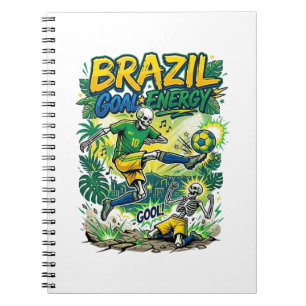 Cuaderno Energía de Gol de Brasil Esqueleto Delantero Nacio
