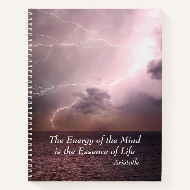 Cuaderno Energía de la mente Aristóteles cita tormenta oceá (Anverso)