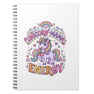 Cuaderno Energía de Mamá Unicornio Diseño Colorido de Zazzl