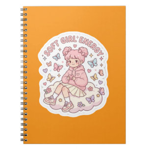 Cuaderno Energía de niña suave Kawaii linda rosa pastel en