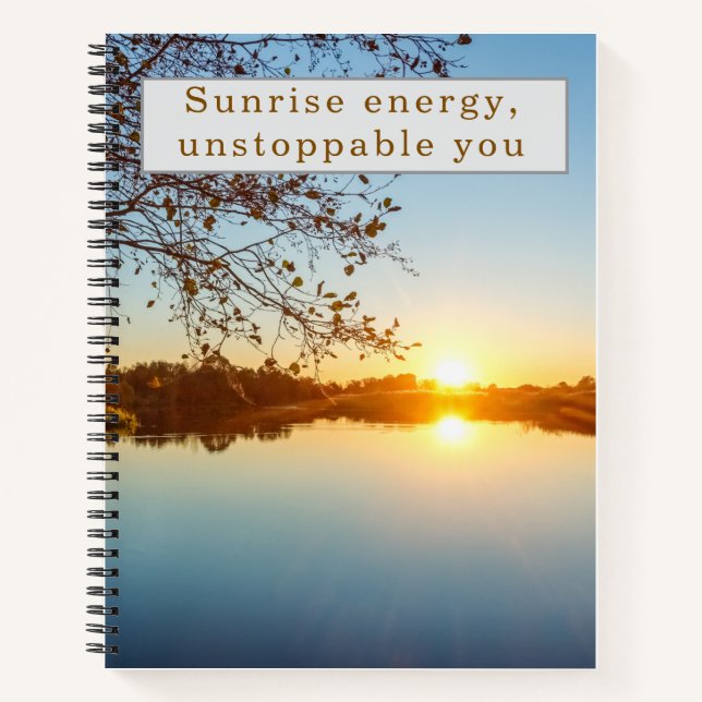 Cuaderno Energía del amanecer Imparable Tú Lagoside  (Anverso)