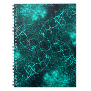 Cuaderno Energía Eléctrica Teal Web Arte Fractal