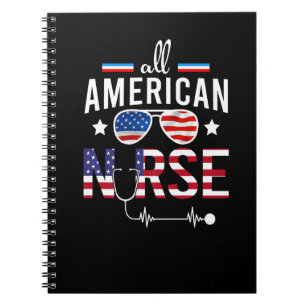 Cuaderno Enfermera 4 de julio bandera americana patriótica 