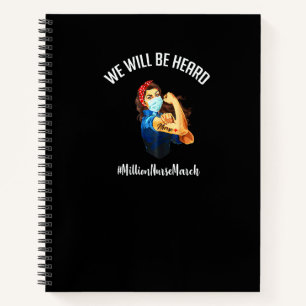 Cuaderno Enfermera afroamericana fuerte seremos escuchadas