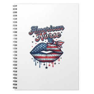 Cuaderno Enfermera Americana Diseño Patriótico de Camiseta
