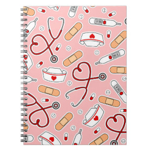 Cuaderno Enfermera Amor Imprimir Fondo Rosa