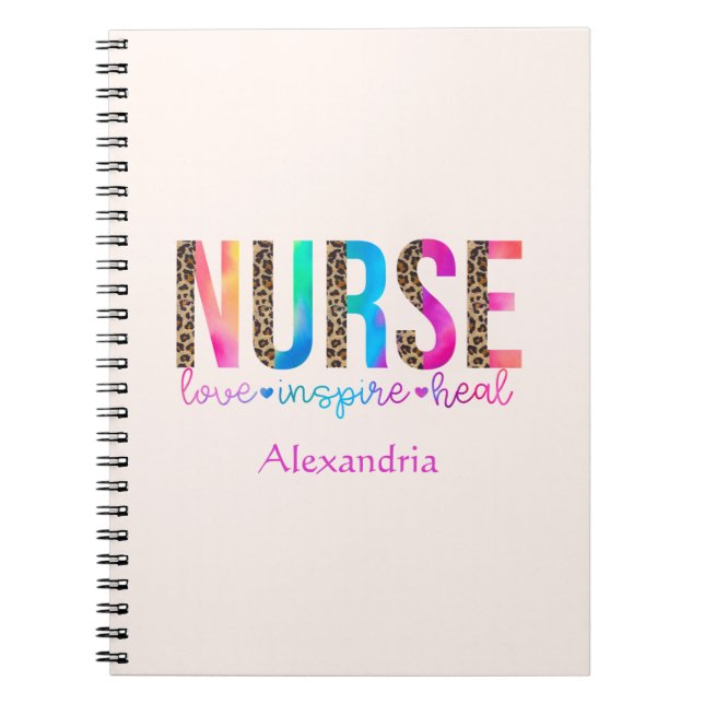 Cuaderno Enfermera - Amor, Inspire, curación (Frente)
