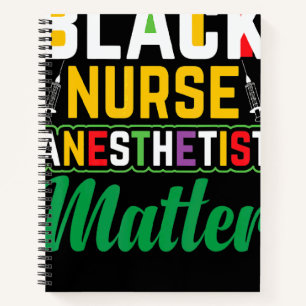 Cuaderno Enfermera Anestesista Negra Importa Mes de la Hist