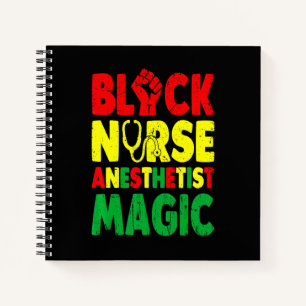 Cuaderno Enfermera Anestesista Negra Magia Crna