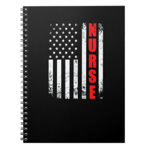 Cuaderno Enfermera Bandera Americana Patriótica Usa Estetos