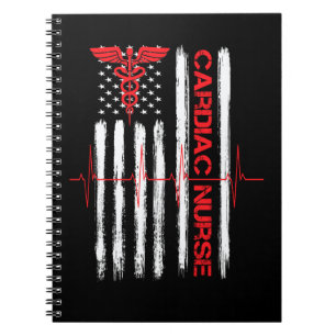 Cuaderno Enfermera cardíaca bandera estadounidense patrióti