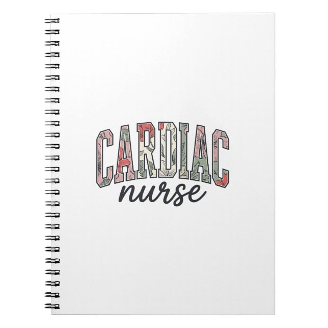 Cuaderno Enfermera cardíaca Diseño de letras de universidad (Frente)