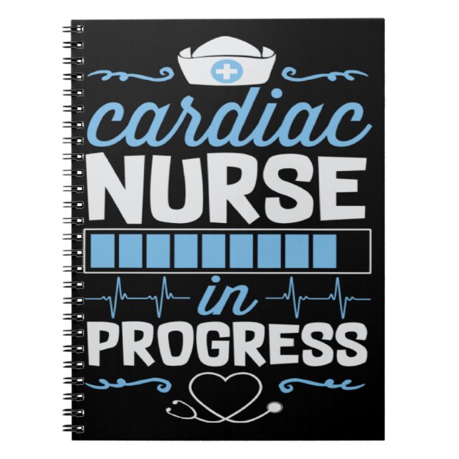 Cuaderno Enfermera Cardíaca en Progreso Estudiante de Escue (Frente)