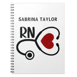 Cuaderno Enfermera cardiaca Estetioscopio RN
