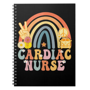 Cuaderno Enfermera cardíaca Retro Groovy Apreciación vintag
