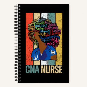 Cuaderno Enfermera Cna Negra Para Enfermería Melanina Afroa
