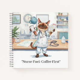 Cuaderno Enfermera con café y tu propio TEXTO
