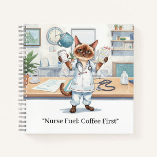 Cuaderno Enfermera con café y tu propio TEXTO
