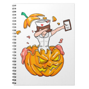 Cuaderno Enfermera Dabbing Halloween T-Shirt Pumpkin Dab Gi