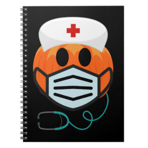 Cuaderno Enfermera de calabaza Graciosa asusta disfraz de e