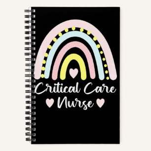 Cuaderno Enfermera de Cuidados Críticos Boho Arcoíris Estud