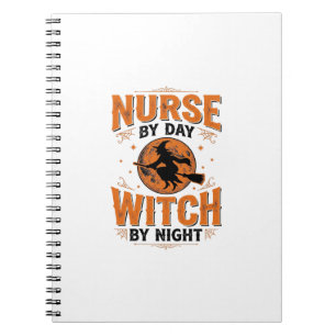 Cuaderno Enfermera de día Bruja de noche Diseño de Hallowee