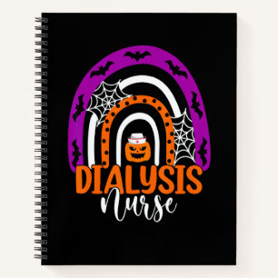 Cuaderno Enfermera de diálisis Halloween Calabaza Arcoíris 