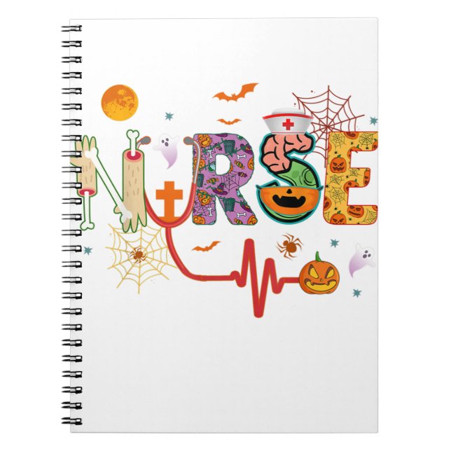 Cuaderno Enfermera de disfraces de Halloween Stethoscope Bo (Frente)