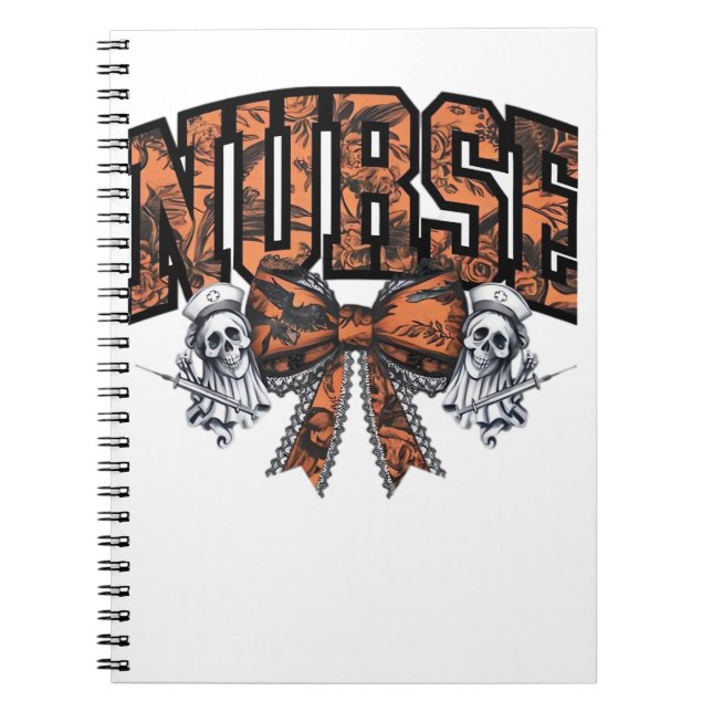 Cuaderno Enfermera de Halloween asusta Coquette Bow Classic (Frente)