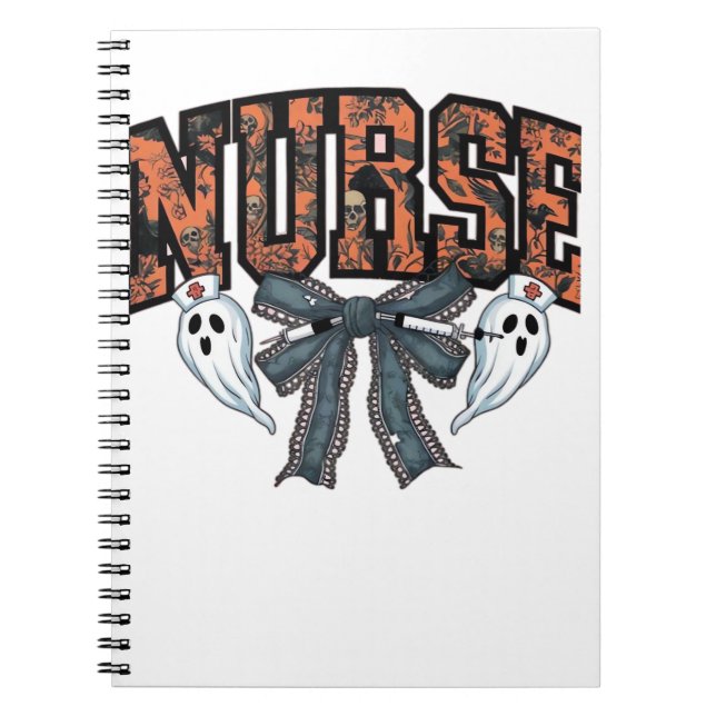 Cuaderno Enfermera de Halloween asusta Coquette Bow Classic (Frente)