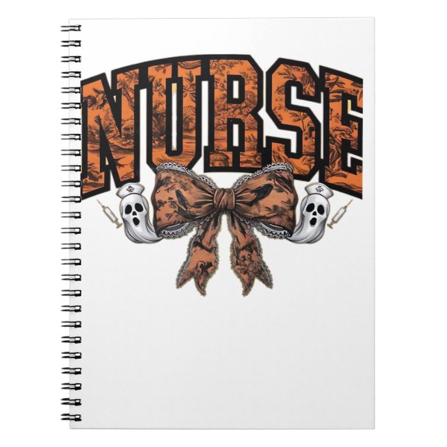 Cuaderno Enfermera de Halloween Coquette Bow Spooky Classic (Frente)