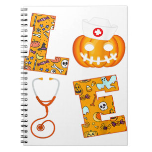 Cuaderno Enfermera de Halloween linda Enfermera de Amor Enf