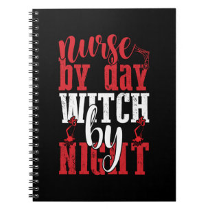 Cuaderno Enfermera De Halloween Por Bruja De Día Por Noche