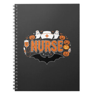 Cuaderno Enfermera de Halloween que gotea calabaza fantasma