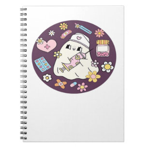 Cuaderno Enfermera de Halloween sobredimensionada camiseta