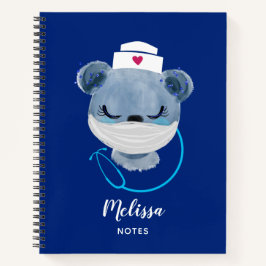 Cuaderno Enfermera de osito con máscara médica