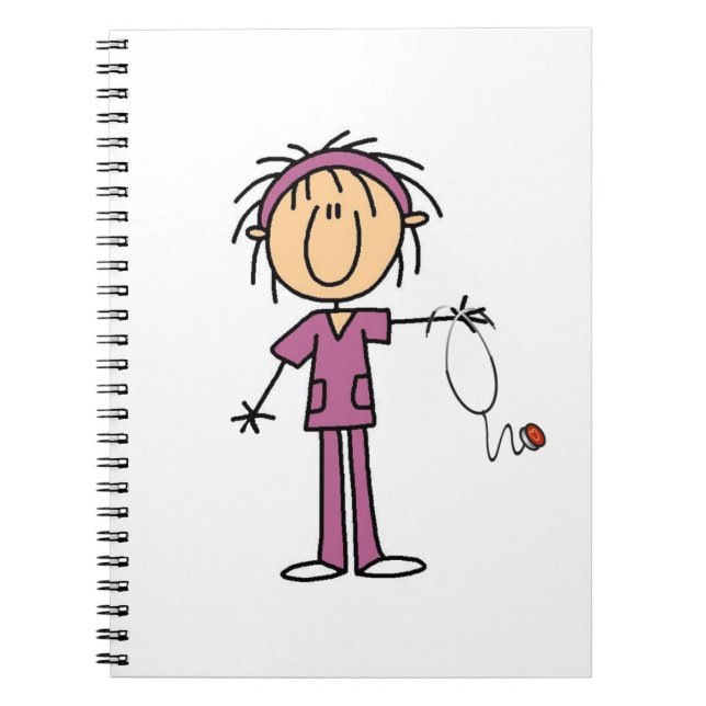 Cuaderno Enfermera de palitos femenina (Frente)