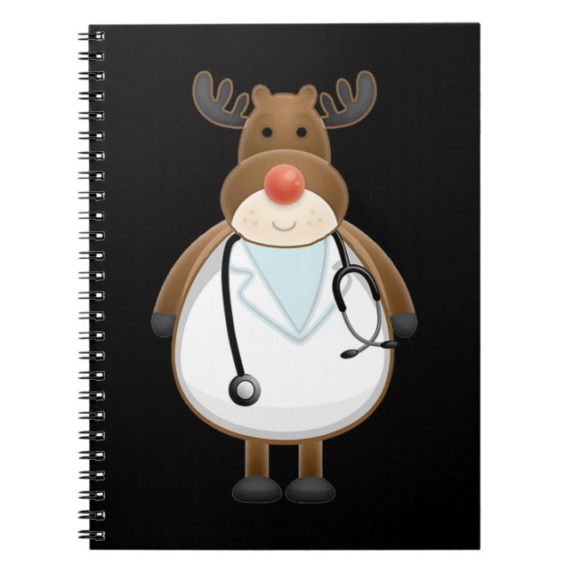 Cuaderno Enfermera de renos con estetioscopio (Frente)