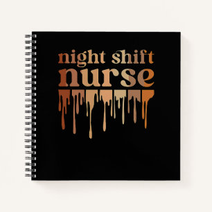 Cuaderno enfermera de turno de noche africana americana tur