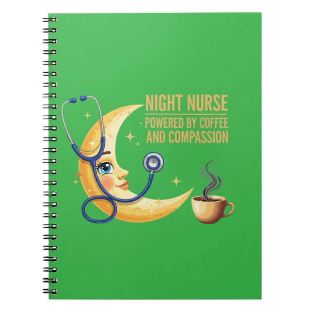 Cuaderno Enfermera de turno de noche - Coffee & Compassion  (Frente)