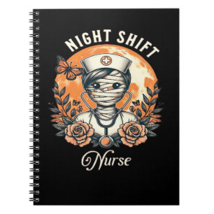 Cuaderno Enfermera de Turno de Noche Momia Halloween Flora 