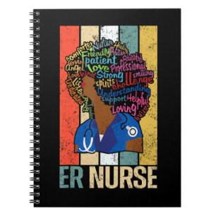 Cuaderno Enfermera de Urgencias Negra Para Enfermería de Me