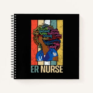 Cuaderno Enfermera de Urgencias Negra Para Enfermería de Me