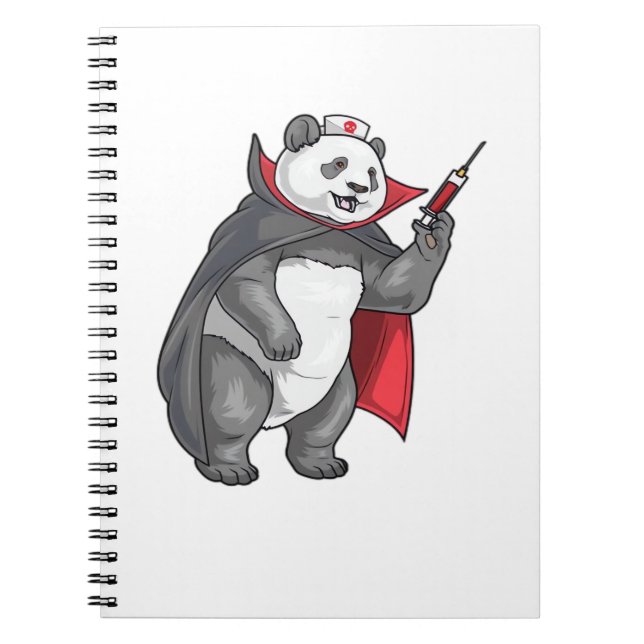 Cuaderno Enfermera de vampiros de Panda Halloween sobredime (Frente)