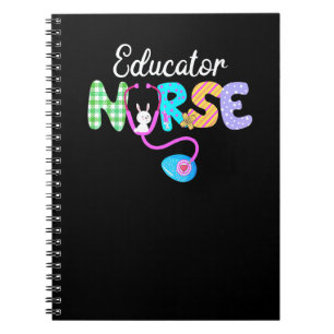 Cuaderno Enfermera Educadora Plaid Egg Bunny Love Estetosco