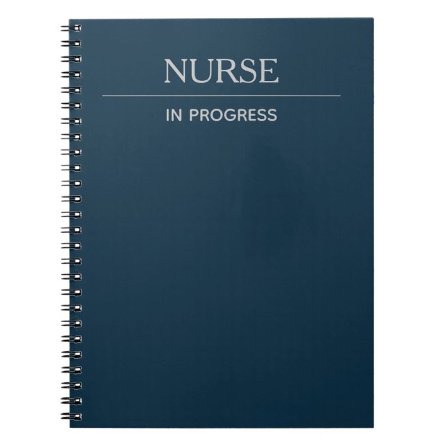 Cuaderno Enfermera en curso simple Personalizado Deep Blue (Frente)