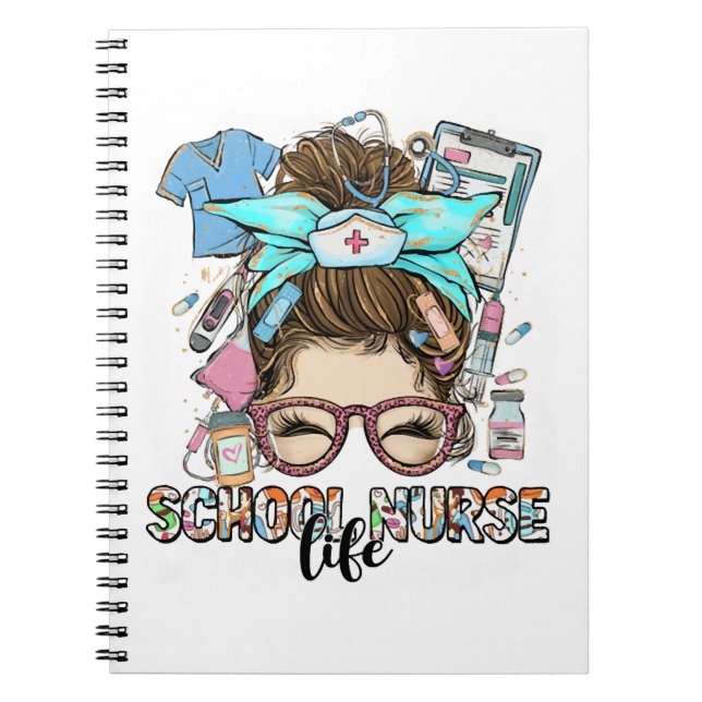 Cuaderno Enfermera escolar Life Messy Bun (Frente)
